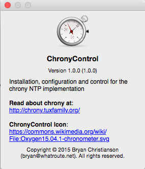 ChronyControl 1.0 : About Window