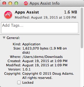 Apps Assist 1.0 : Version Window