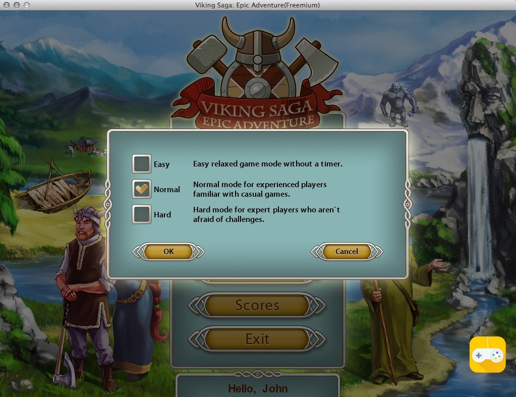 Viking Saga - Epic Adventure 1.0 : Selecting Game Difficulty Level