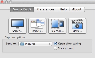 Snapz Pro X 2.6 : Main Window