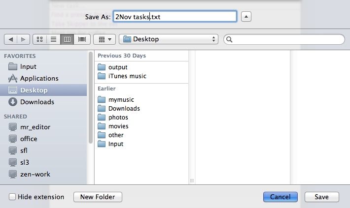 TodoTxt 1.0 : Exporting Task List