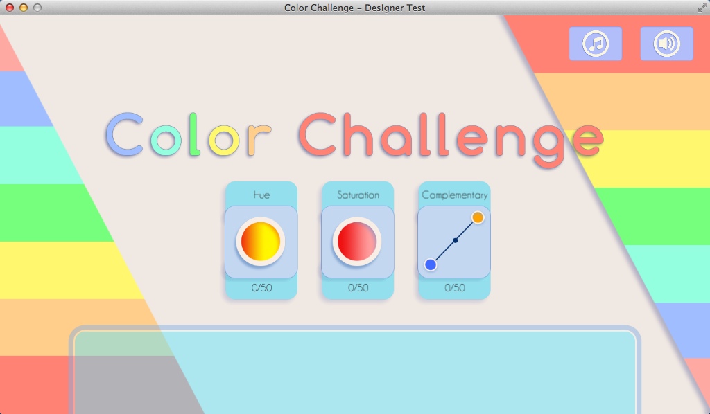 Color Challenge - Designer Test 2.5 : Main Menu
