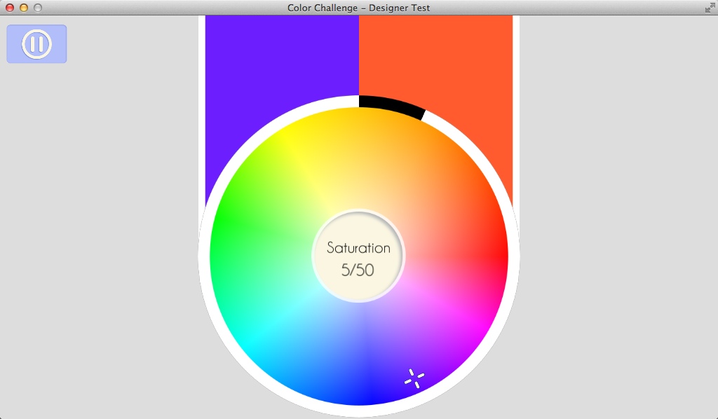 Color Challenge - Designer Test 2.5 : Saturation Test Window