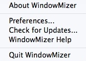 WindowMizer 4.3 : Main Menu