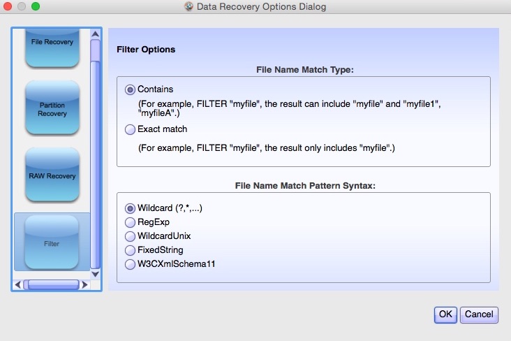 Lazesoft Mac Data Recovery 2.2 : Options Window