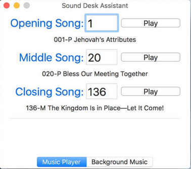 KHRecordings Sound Desk Assistant 2.0 : Main Window