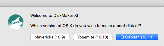 DiskMaker X 5 5.0 : Welcome Screen
