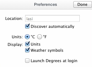 Degrees Pro Weather 4.2 : Program Preferences