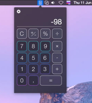 Menu Bar Calculator 1.0 : Main window