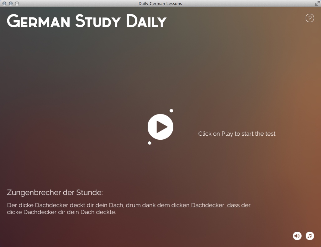 Daily German Lessons 2.3 : Main Menu