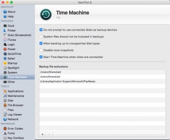 Configuring Time Machine Settings