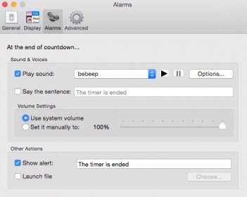 Configuring Alarms Settings