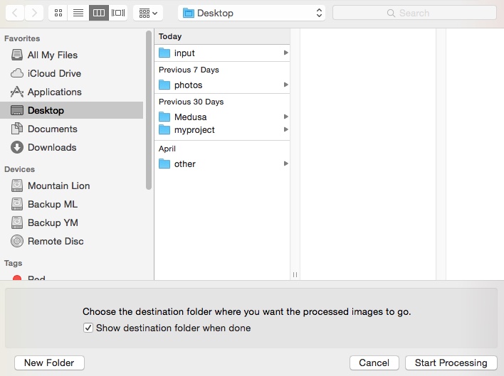 EasyBatchPhoto 3.3 : Selecting Destination Folder