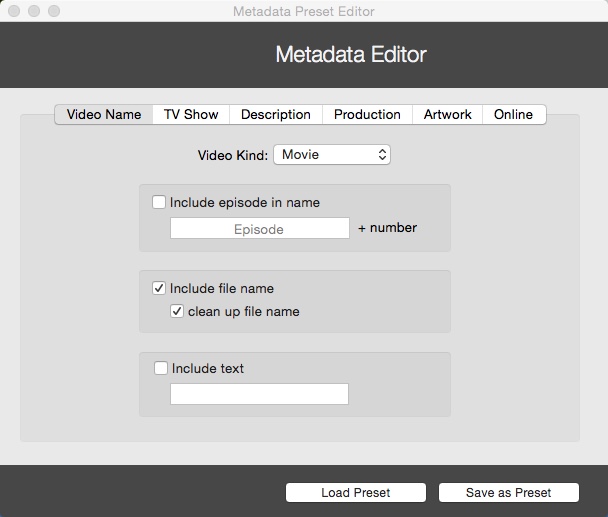 VideoDrive 3.3 : Metadata Editor