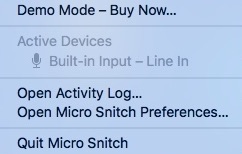 Micro Snitch 1.2 : Main Menu