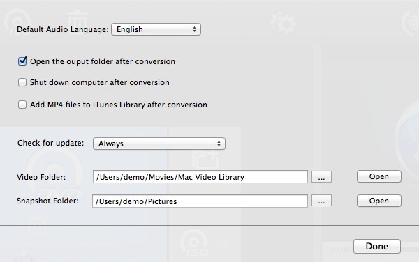 MacX DVD Ripper Pro 4.6 : General Preferences