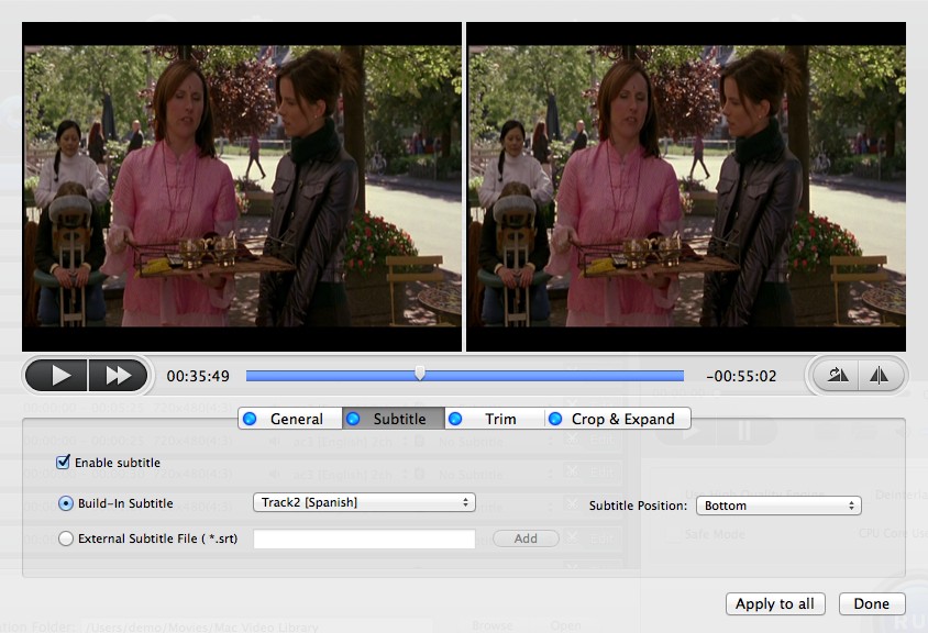 MacX DVD Ripper Pro 4.6 : Subtitle Options