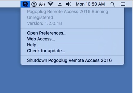 Pogoplug Remote Access 1.2 : Main window