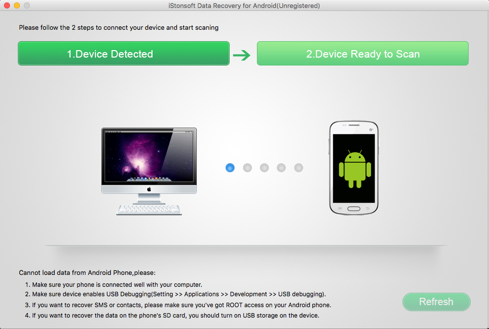 iStonsoft Data Recovery for Android 2.0 : Main window