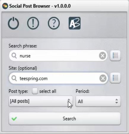 socialpostbrowser 1.0 : Main Window