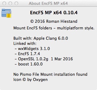 EncFSMP 0.1 : Main window