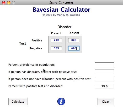 Bayesian Calculator 2.0 : Main window
