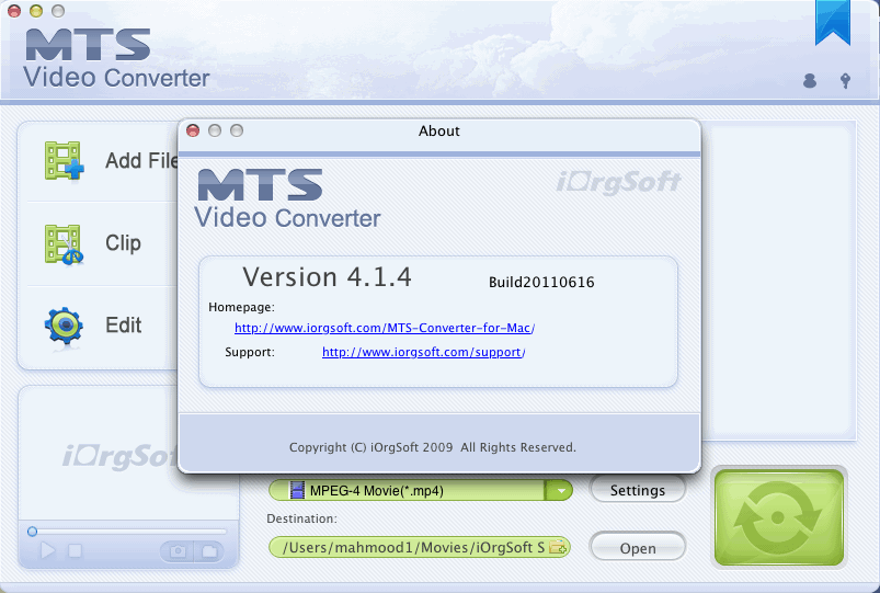 MTS Converter 4.1 : Main Window