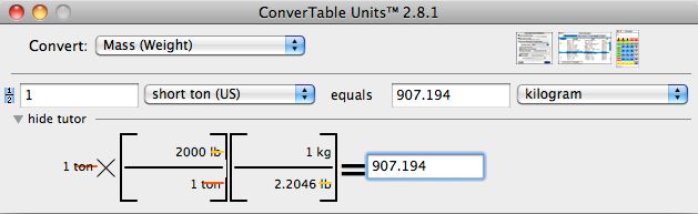 ConverTable Units 2.8 : Main Window