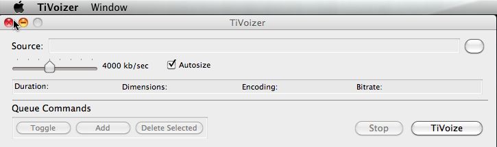 TiVoizer 0.5 : Main window