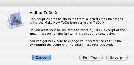 Mail to ToDo X 2.0 : Main window
