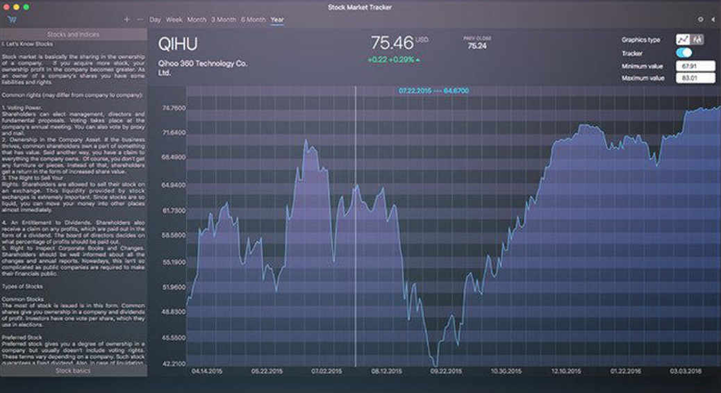 Stock Market Tracker 2.1 : Main Window