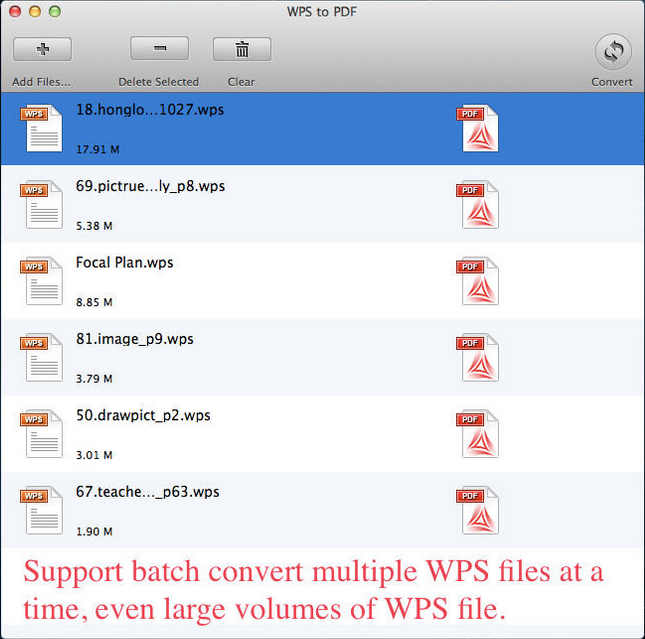 WPS to PDF 2.0 : Main Window