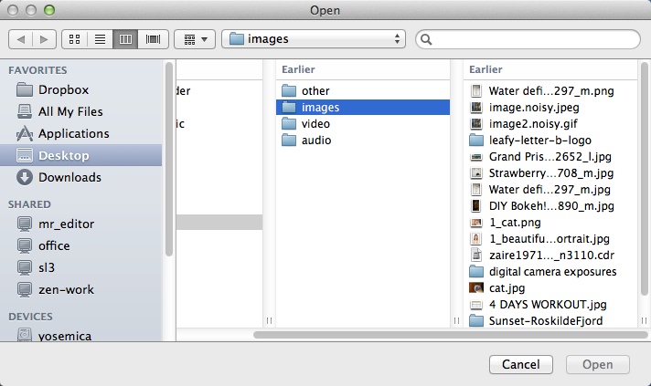Effects For Photos 4.1 : Selecting Input File