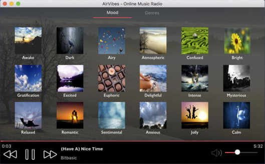 AirVibes - Online Music Radio 1.0 : Main Window