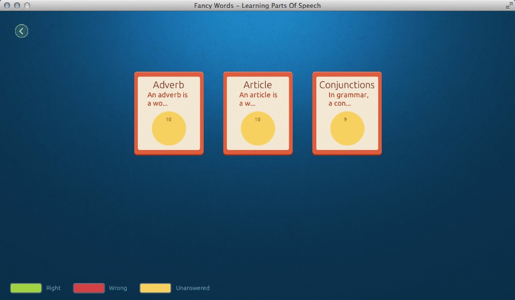 Fancy Words - Learning Parts Of Speech 2.3 : Selecting Quiz Type