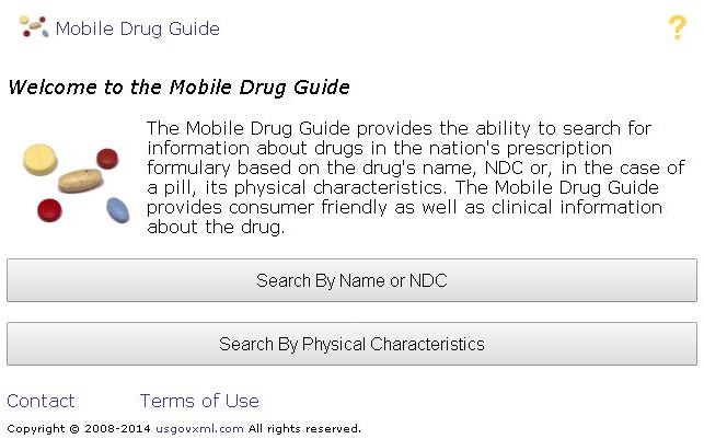 Mobile Drug Guide 1.0 : Main window