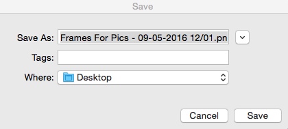 Frames For Pics 2.5 : Exporting Image