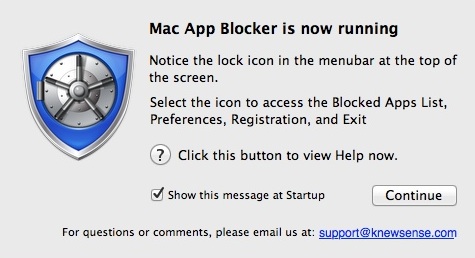 Mac App Blocker 2.8 : Tip Window