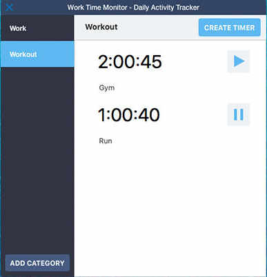 Work Time Monitor - Daily Activity Tracker 1.0 : Main Window