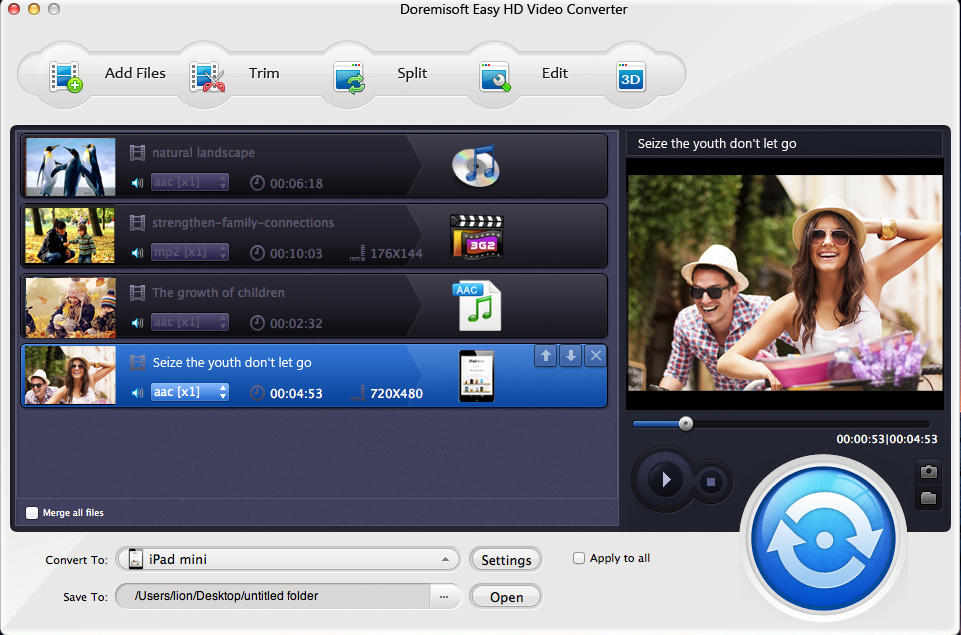 Easy HD Video Converter 7.0 : Main Window