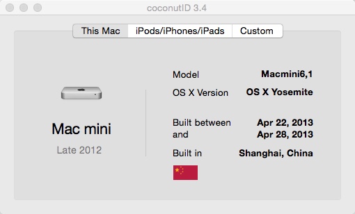 coconutID 3.4 : Mac Info Window