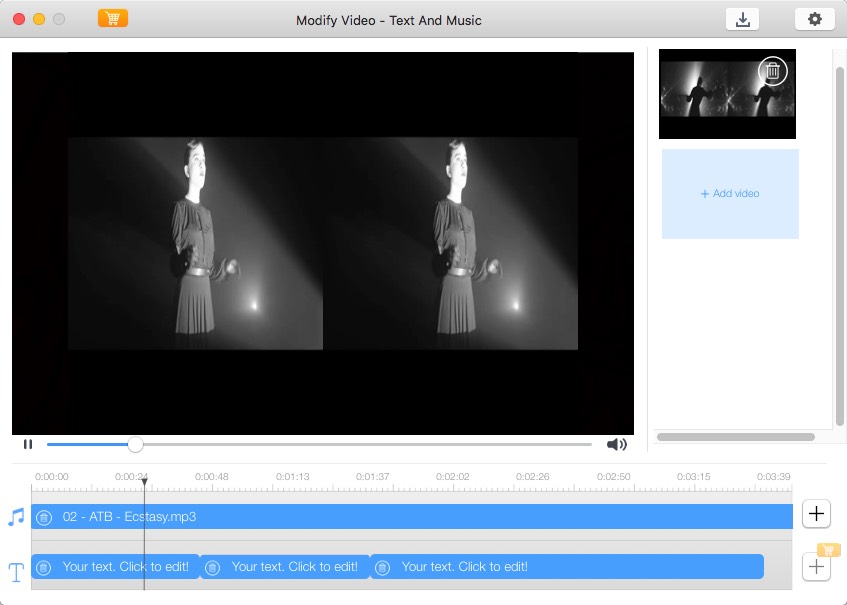 Modify Video - Text And Music 4.5 : Add Audio and Text