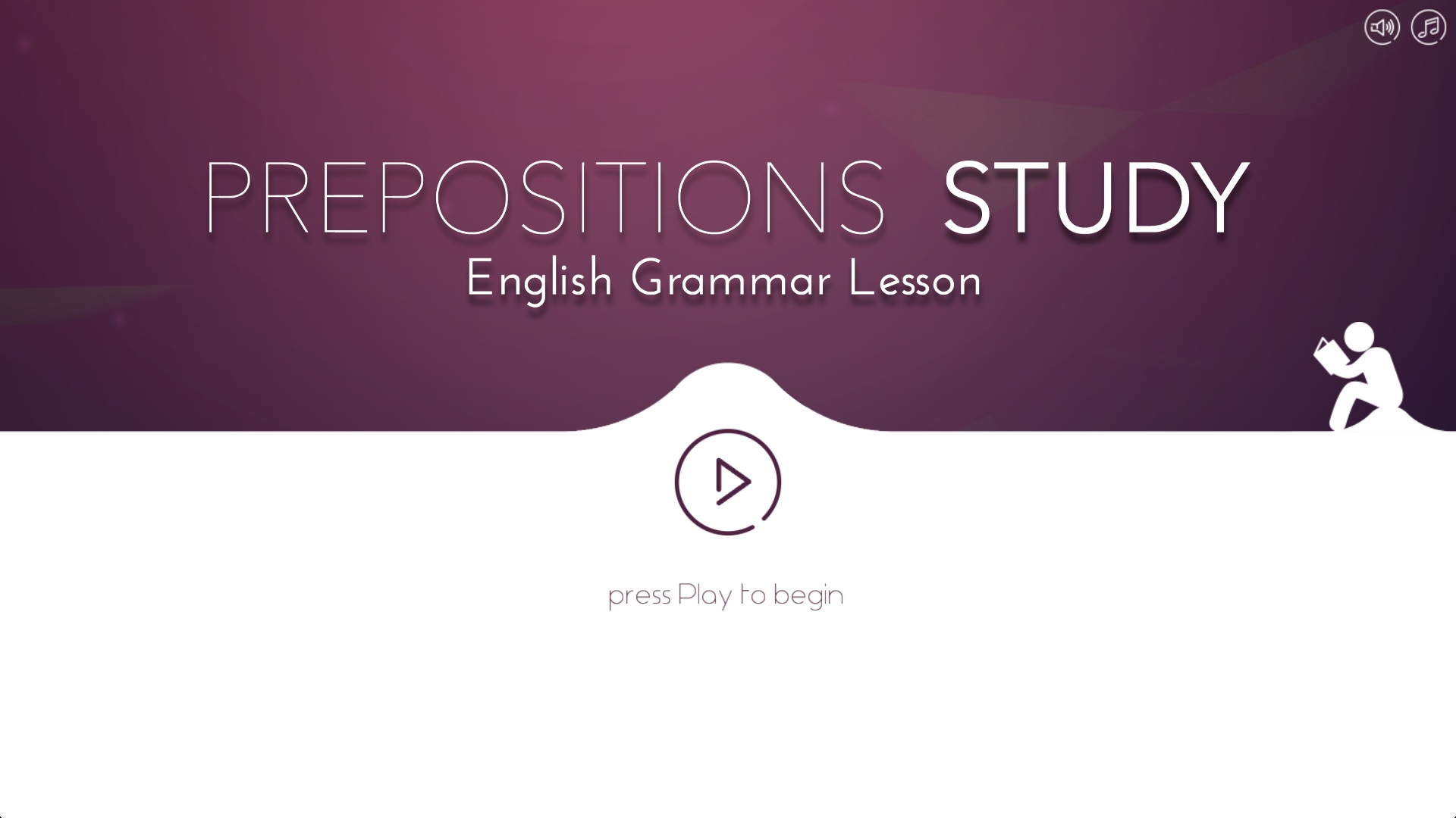 Prepositions Study - English Grammar Lesson 2.3 : Main Menu