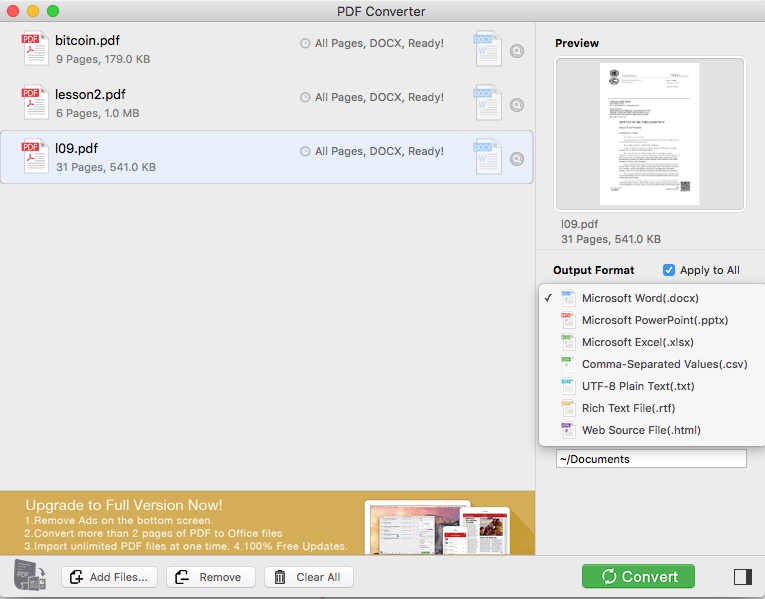 PDF Converter by Flyingbee 1.0 : Conversion Options