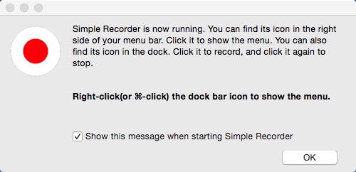 Simple Recorder 1.3 : Welcome Window