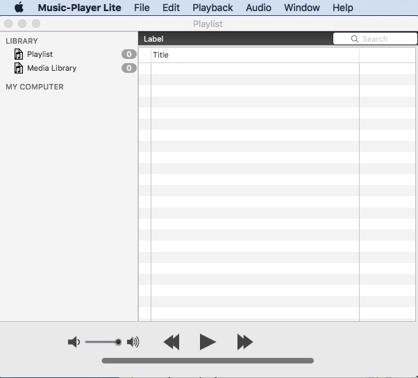 Music-Player Lite 1.0 : Main window