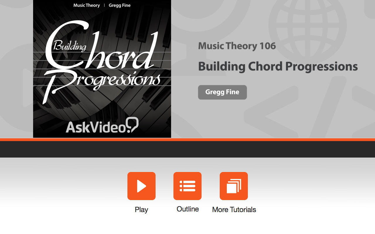 Course for Music Theory 106 - Building Chord Progressions 2.0 : Main Window