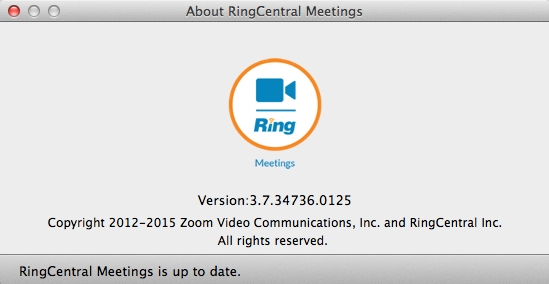 RingCentralMeetingsLauncher 3.7 : About