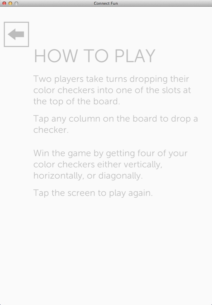 Connect Four Fun 1.4 : How To Play Window