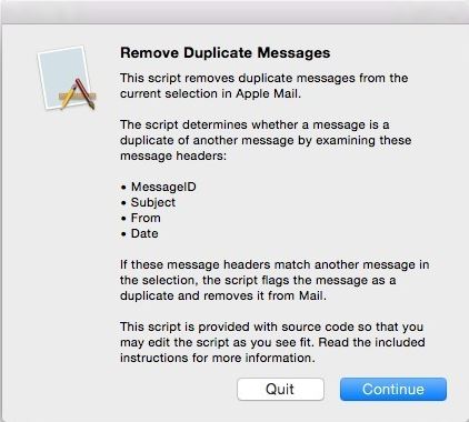 Remove Duplicate Messages 1.3 : Main window